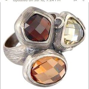 Silpada 3 stone harmony ring sterling silver size 8